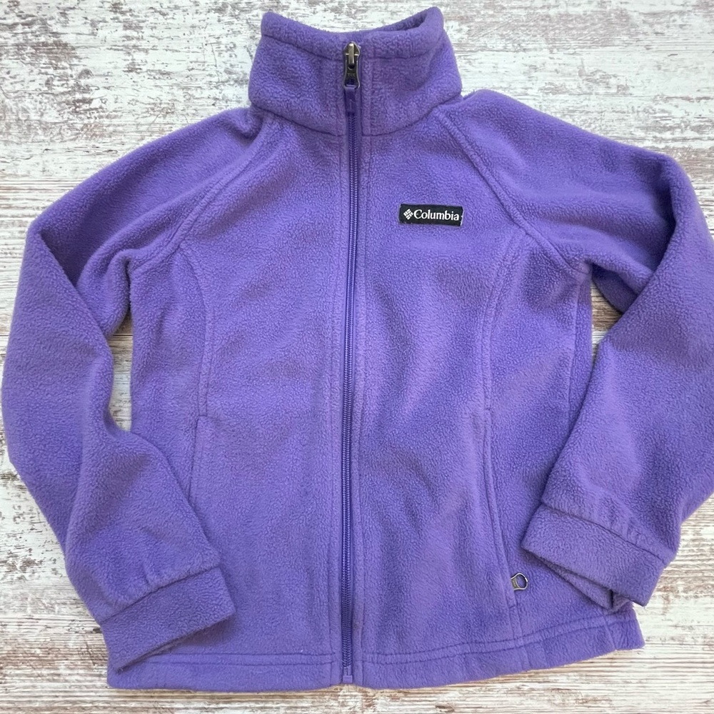Columbia Girls 7/8 Purple Lavender Fleece Jacket Full Zip Up